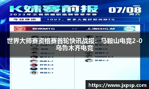 世界大师赛资格赛首轮快讯战报：马鞍山电竞2-0乌鲁木齐电竞